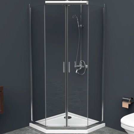 Душевой уголок BelBagno Uno 90х90 UNO-195-P-2-90-C-Cr профиль Хром стекло прозрачное 