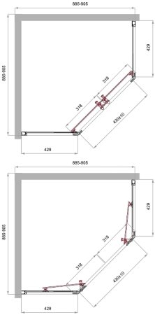 Душевой уголок BelBagno Uno 90х90 UNO-195-P-2-90-C-Cr профиль Хром стекло прозрачное 