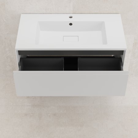 Тумба подвесная "ЛИМА 90" эмаль, под раковину LINE 90, 2 ящ., PLUS, белый матовый 