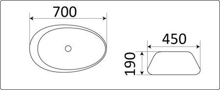 Раковина CeramaLux 7807 накладная 