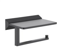 Держатель для туалетной бумаги с полочкой Rose RG1605H, черный