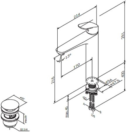 Смеситель для раковины AM.PM Like F8092200 Хром 