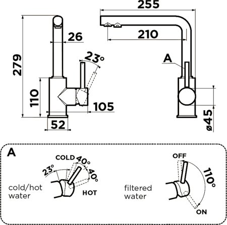 Смеситель Omoikiri Nakagawa 2 Plus-C 4994342 для кухонной мойки 
