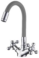 Смеситель Ledeme L1319-9 для кухонной мойки, серый+хром