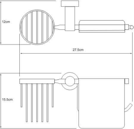 Держатель туалетной бумаги WasserKRAFT Donau K-9459 с держателем освежителя воздуха 