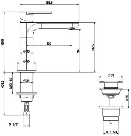 Смеситель для раковины Gattoni H2Omix7000 7004070C0 Хром 