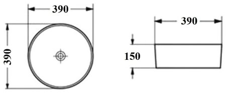 Раковина-чаша Bond 39 S53-398 Черная матовая 