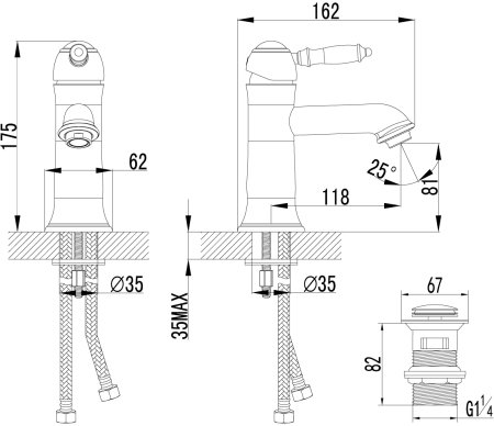 Смеситель для раковины Lemark Villa (LM4806C) 