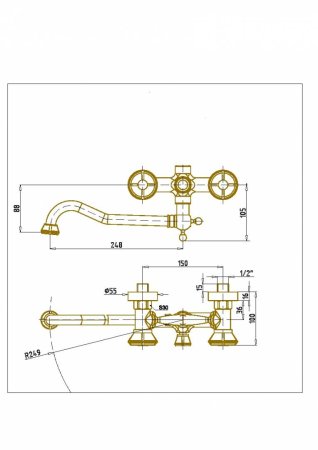 Душевая система Bronze de Luxe Royal 10121DDF Бронза 