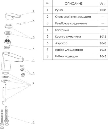 Смеситель WasserKRAFT Donau 5303 для раковины 