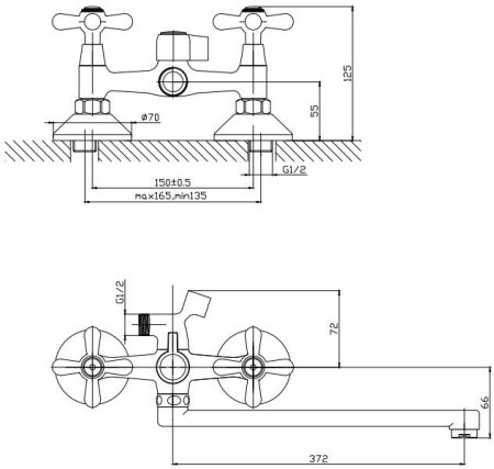 Смеситель для ванны и душа ESKO VIENNA (VN 31-2) 