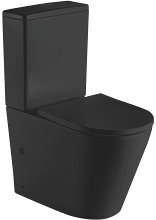 Унитаз компакт CeramaLux 2179-1MB Черный матовый с бачком и сиденьем Микролифт 