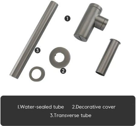 Сифон для раковины Frap F82-9 Оружейная сталь 