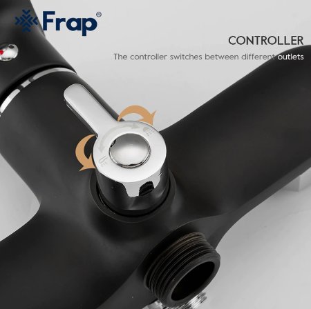 Смеситель для ванны Frap H49-6 F3249-6 Черный матовый Хром 