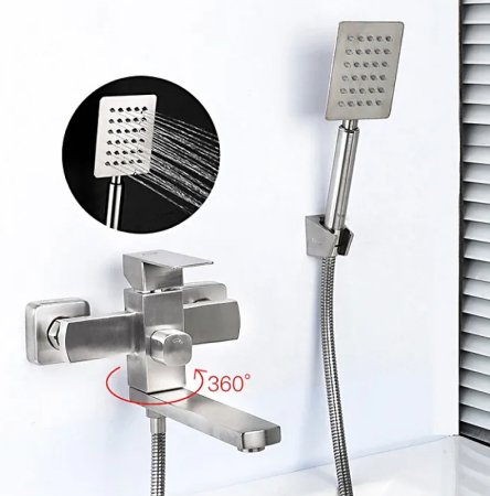 Смеситель для ванны Frap H802 F32802 универсальный Нержавеющая сталь 