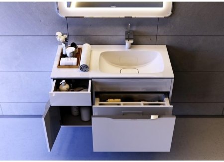 Тумба под раковину Aqwella 5 Stars Malaga 90 Mal.01.09/R подвесная Белая 