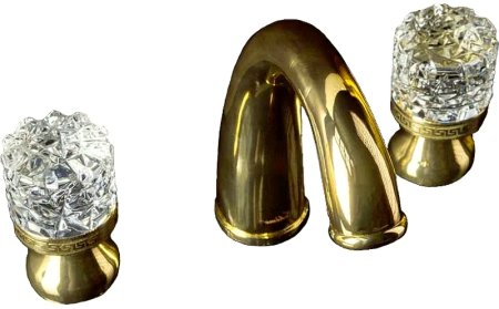 Смеситель для раковины Boheme Crystal 297-CRST Золото 