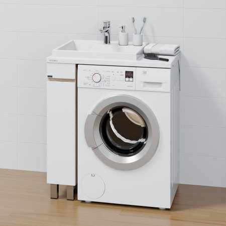 Тумба Санта Марс 19 напольная янтарная с раковиной над стиральной машиной Юпитер 80 L 