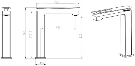 Смеситель для раковины Boheme Q 142-GR Золото Красный 