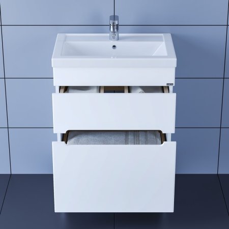 Тумба Санта Лондон 60 напольный 2 ящика с умывальником Фостер 60 