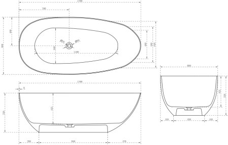 Карбоновая ванна ABBER Karbon AK9011-1.7 черная 
