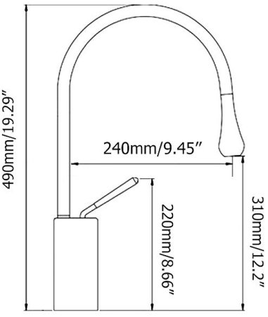 Смеситель для раковины Bronze de Luxe Scandi 9015B Черный матовый 