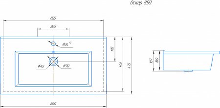 Тумба с раковиной Onika Амара 85.13 баменда 