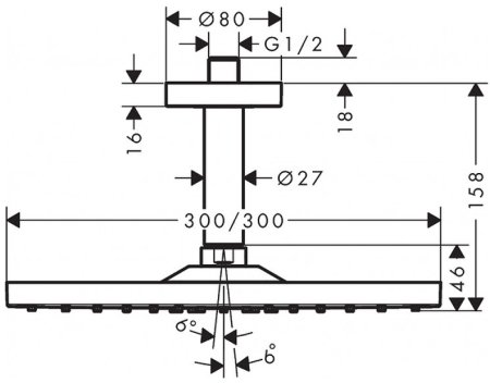 Верхний душ Hansgrohe Raindance E 26250990 Полированное золото 