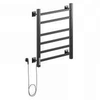 Полотенцесушитель Ника STEP-2 60/40 RAL9005 электрич.кабельны, черный матовый левый тэн