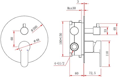Душевая система Berges Nardis 2R Black 071004 Черная матовая 