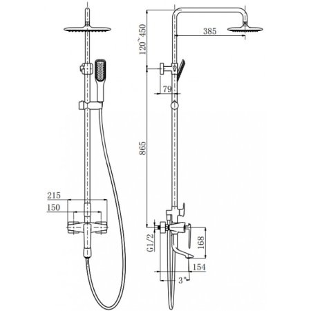 Душевая система Landberg LB-5024 Хром 