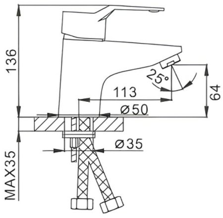 Смеситель для раковины Frap H63 F1063 Хром 