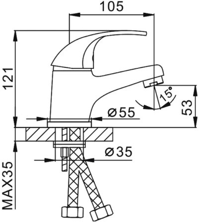 Смеситель для раковины Frap H03 F1003 Хром 