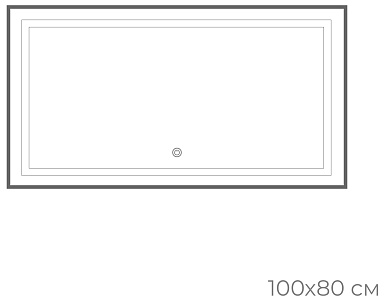 Зеркало Fixsen FX-2100F с подсветкой LED, прямоугольное 100х80см, цвет рамы графит 