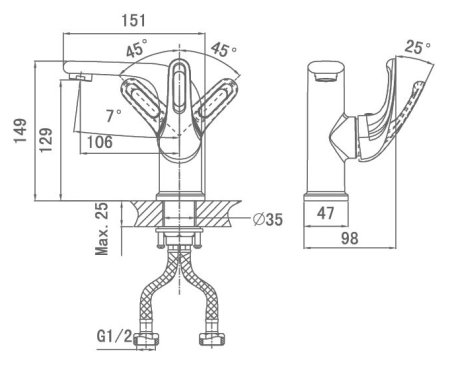 Смеситель D&K Eucharius Rhein DA1372101 для раковины 