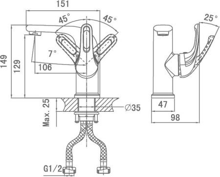 Смеситель D&K Eucharius Rhein DA1372101 для раковины 