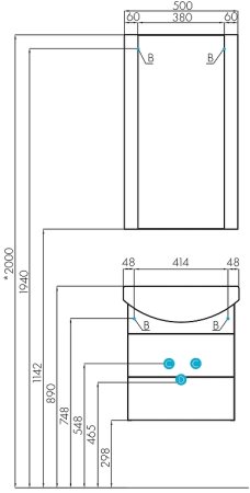Тумба под раковину Aquaton Ария 50 М 1A140001AA010 подвесная Белая 