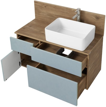 Тумба под раковину Aquaton Мишель 100 1A256901MIX30 подвесная Дуб рустикальный Фьорд 