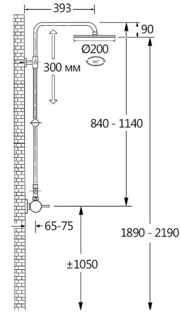 Душевая система AQUAme AQM8001MB Черная матовая 