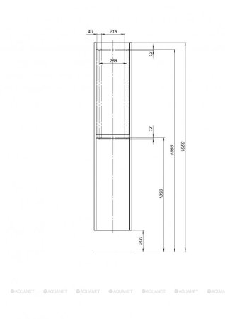 Шкаф-пенал для ванной Aquanet Nova Lite 35 дуб рошелье 
