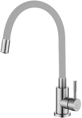 Смеситель для кухни Melana Elastico F610401GR Сатин Серый 