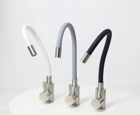 Смеситель для кухни Melana Elastico F610401GR Сатин Серый 