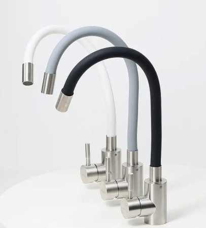 Смеситель для кухни Melana Elastico F610401GR Сатин Серый 