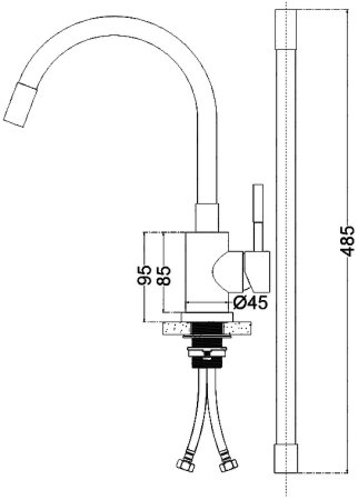 Смеситель для кухни Melana Elastico F610401GR Сатин Серый 
