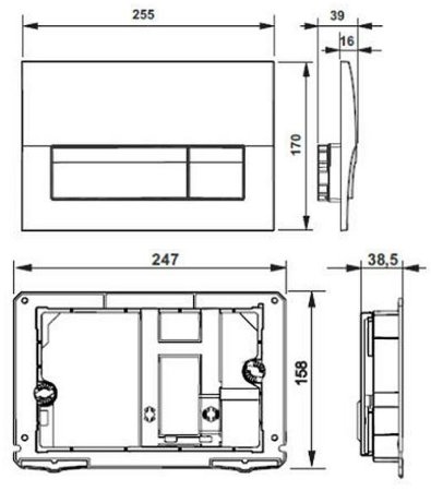 Клавиша смыва Roca Active B01 8901170B2 Хром матовый 