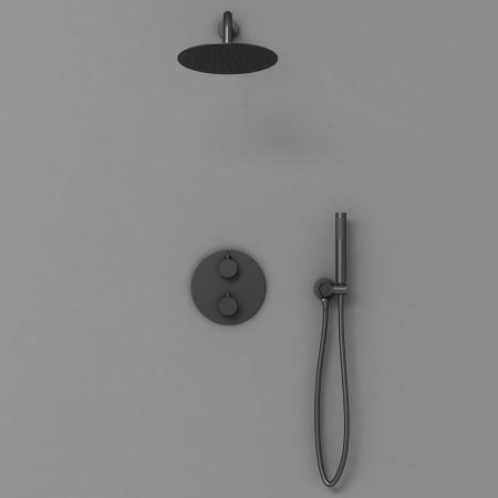 Душевая система Vincea VSFW-101TMB с термостатом Черная матовая 