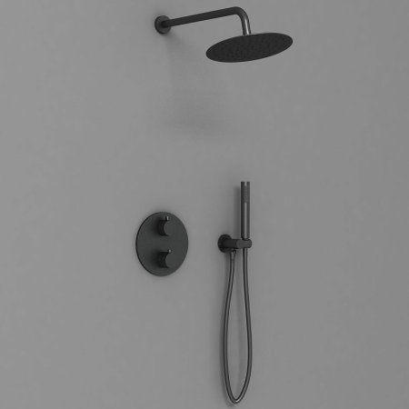 Душевая система Vincea VSFW-101TMB с термостатом Черная матовая 