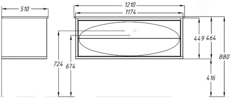 Тумба под раковину Opadiris Ибица 120 00-00003649 подвесная Белая глянцевая, Серебро 