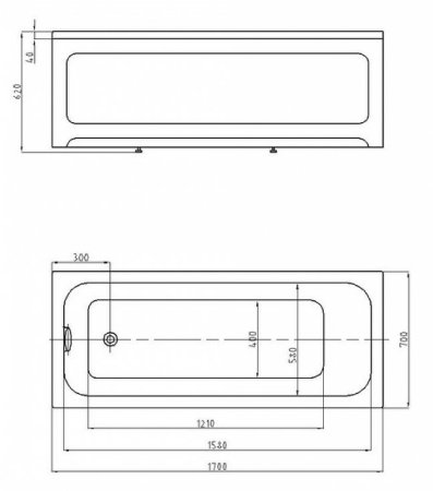 Акриловая ванна Azario Bella 170х70 AV.0020170 без гидромассажа 