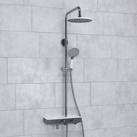 Душевая система WasserKRAFT A113.067.058.CH Thermo с термостатом Хром Белая 